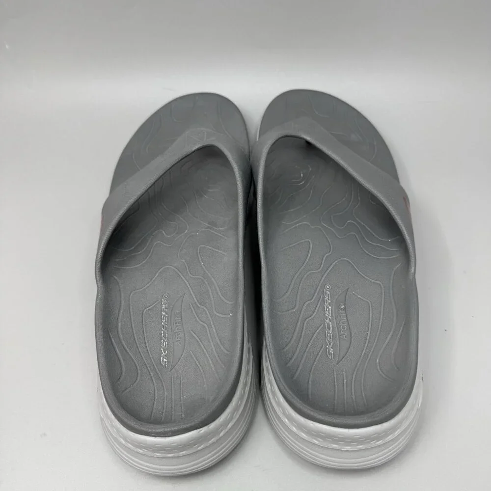 Skechers Sport Arch Comfort Men's Thong Sandals Size 12 Gray